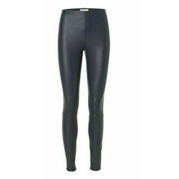 Malene Birger Elenasoo Leather Leggings Trousers Size 36 Blue Velvet - Picture 3 of 9
